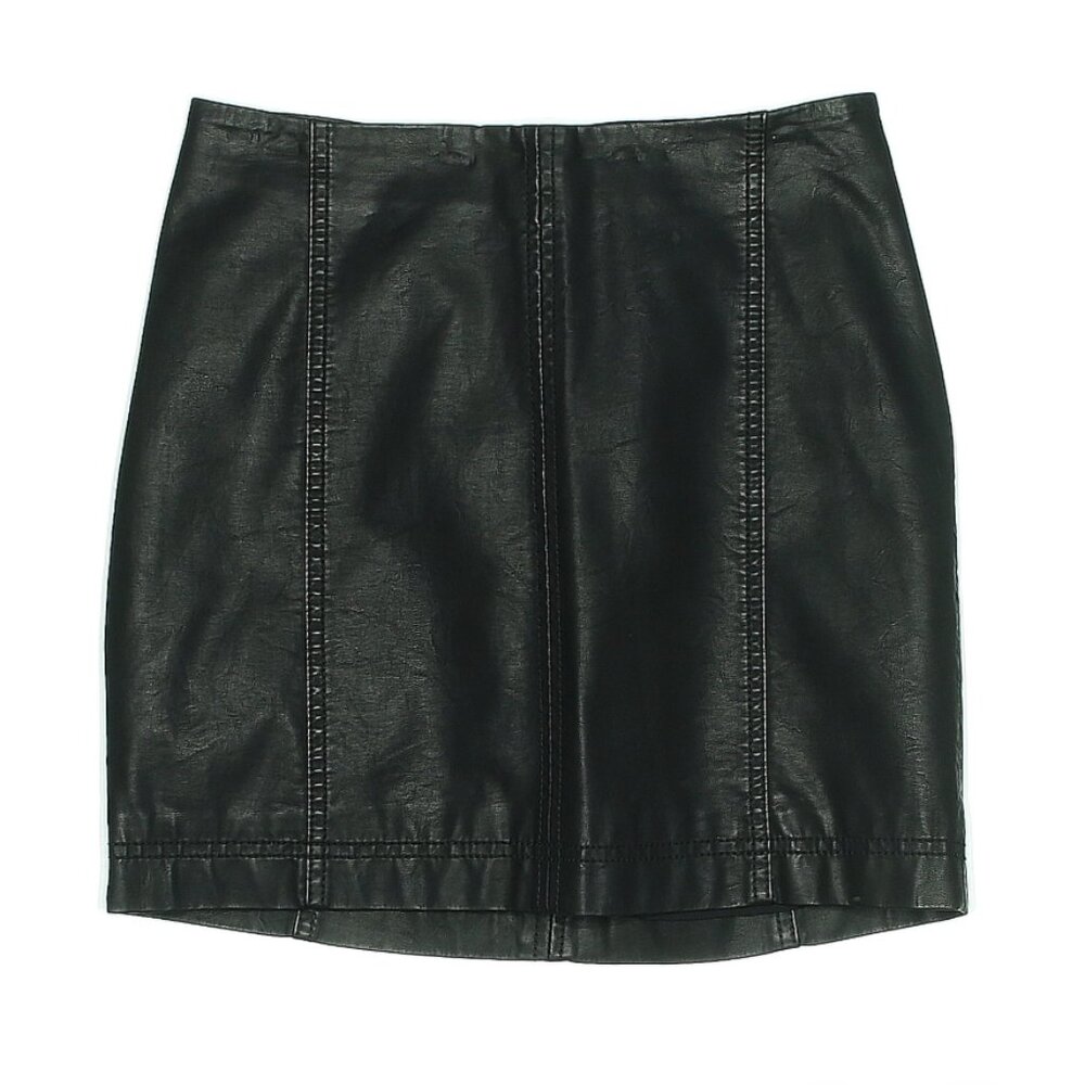 Free People Faux Leather Mini Skirt Black Size 8